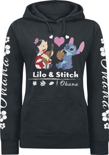 Lilo & Stitch Friendship Dámská mikina s kapucí černá