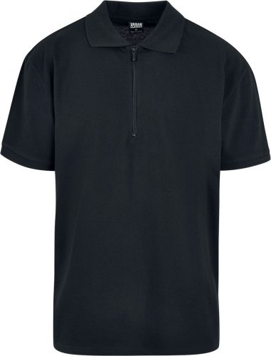 Urban Classics Oversized Zip Polo Polo tričko černá