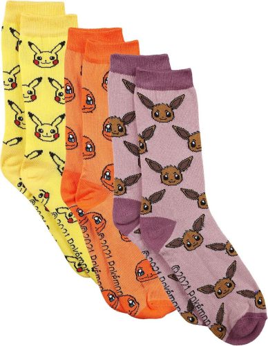Pokémon Ponožky Pikachu Charmander Eevee Ponožky vícebarevný