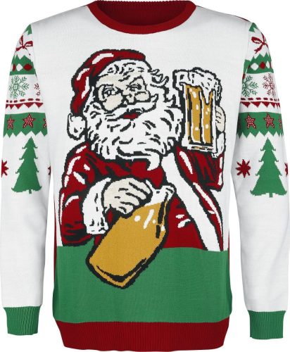 Ugly Christmas Sweater Beer Santa Pletený svetr vícebarevný