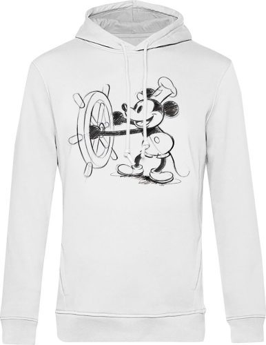 Mickey & Minnie Mouse Steamboat Sketch Mikina s kapucí bílá