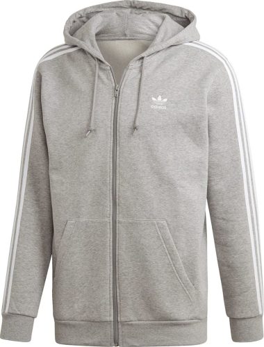 Adidas 3-Stripes FZ Mikina s kapucí na zip šedá