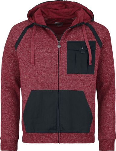 RED by EMP Hoody Jacket With Black Details Mikina s kapucí na zip s nádechem bordové
