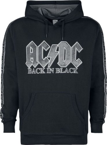 AC/DC Amplified Collection - Mens Taped Fleece Hoodie Mikina s kapucí černá