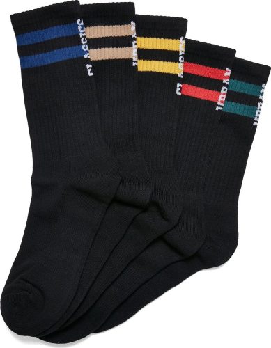 Urban Classics Sada 5 párů ponožek s logem Ponožky černá