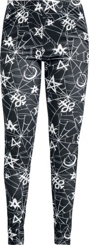 Black Blood by Gothicana Leggings With Spiderweb And Occult Ornaments Leginy černá
