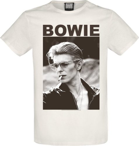 David Bowie Amplified Collection - Cigarette Tričko šedobílá