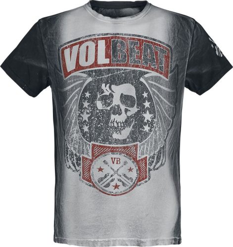 Volbeat Skull And Stars Tričko světle šedá / černá