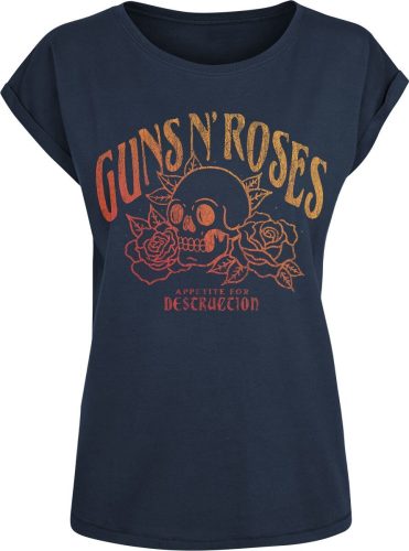 Guns N' Roses Appetite For Destruction Skull Dámské tričko námořnická modrá