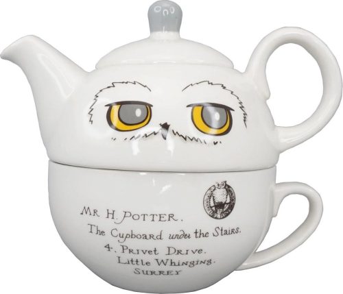 Harry Potter Čajová sada pro 1 osobu Hedwig Konvice na čaj bílá/žlutá/cerná