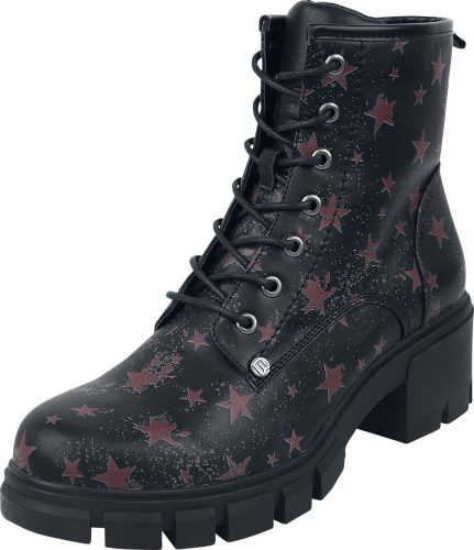 RED by EMP Černé boty se vzorem hvězd boty černá