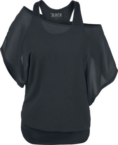 Black Premium by EMP Černé tričko s netopýřími rukávy Dámské tričko černá