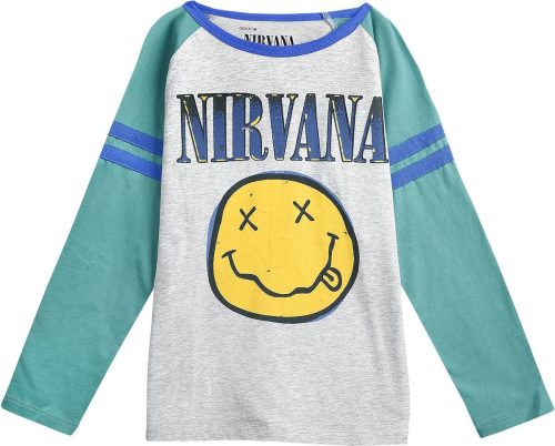 Nirvana Kids - EMP Signature Collection detské tricko - dlouhý rukáv šedá/tyrkysová
