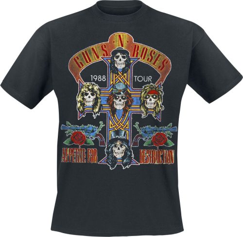 Guns N' Roses Tour 1988 Tričko černá