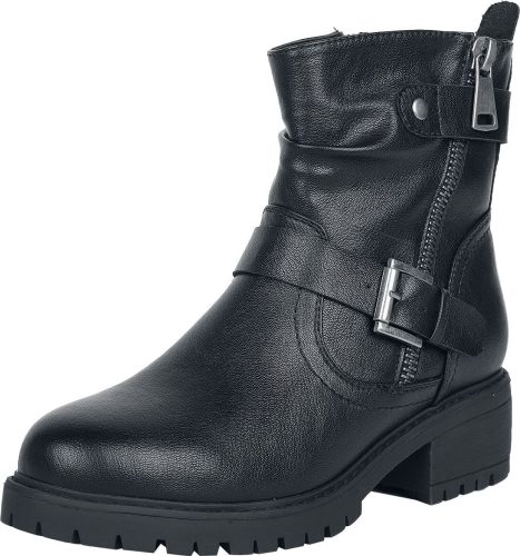 Black Premium by EMP Biker Boots With Zipper And Buckles boty černá
