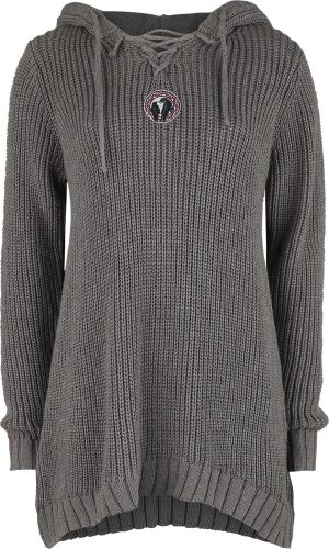 Black Premium by EMP Pletený pulovr s kapucí a šněrováním Dámská mikina s kapucí béžová