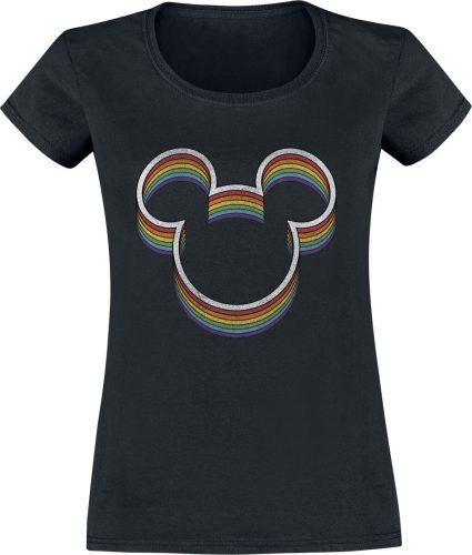 Mickey & Minnie Mouse Rainbow Ears Dámské tričko černá
