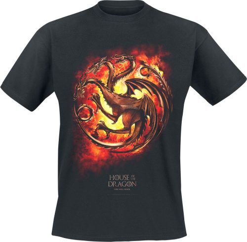 Game Of Thrones House Of The Dragon - Dragon Flames Tričko černá