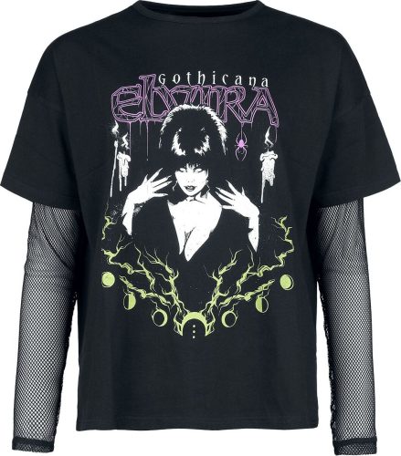 Gothicana by EMP Gothicana X Elvira 2in1 T-Shirt And Longsleeve Dámské tričko s dlouhými rukávy černá