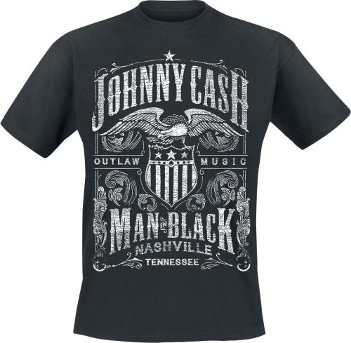 Johnny Cash Outlaw Music Tričko černá