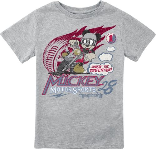Mickey & Minnie Mouse Kids - Motor Sports Championchip detské tricko šedá
