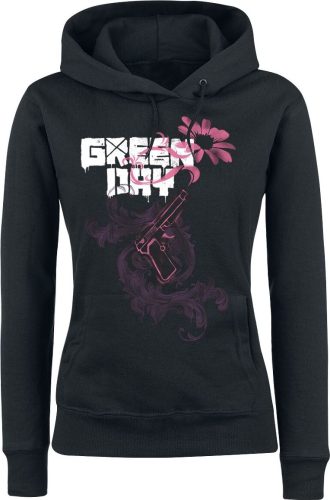 Green Day Gun Flower Dámská mikina s kapucí černá