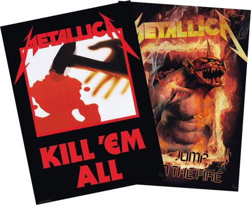 Metallica Set 2 Chibi Posters - Kill'Em All/Fire Guy plakát vícebarevný
