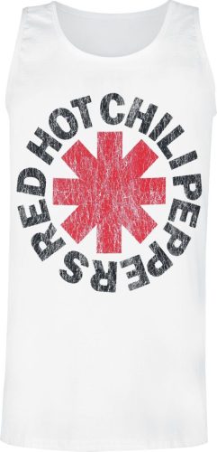 Red Hot Chili Peppers Distressed Logo Tank top bílá