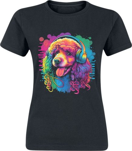 Tierisch Colourful Poodle Dámské tričko černá