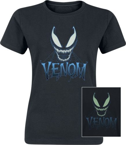 Venom (Marvel) Blue Web Face - Glow In The Dark Dámské tričko černá
