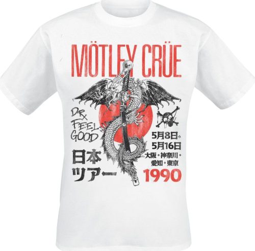 Mötley Crüe Japanese Dr. Feelgood Tour Tričko bílá