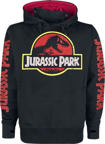 Jurassic Park Logo Mikina s kapucí cerná/cervená