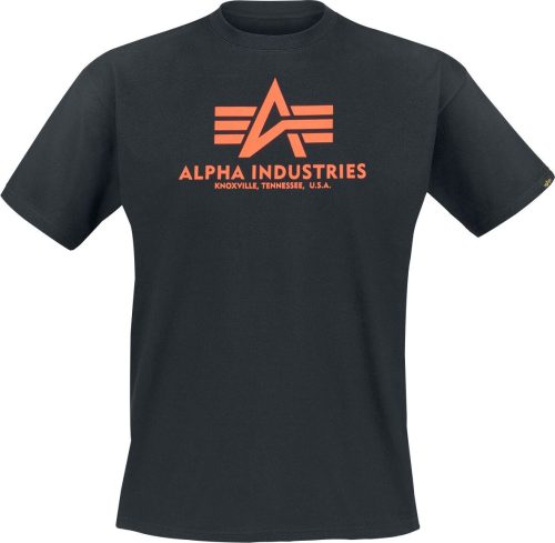 Alpha Industries Basic tričko s neónovým potiskem Tričko černá