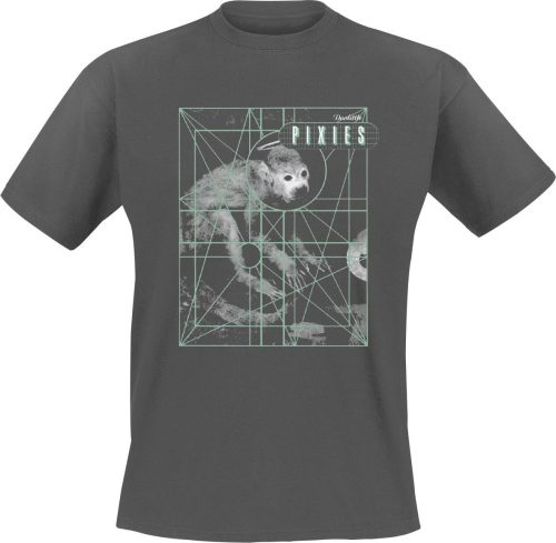 Pixies Monkey Grid Tričko charcoal