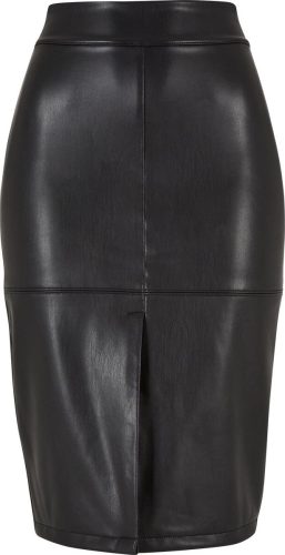 Urban Classics Ladies Synthetic Leather Pencil Skirt Sukně černá