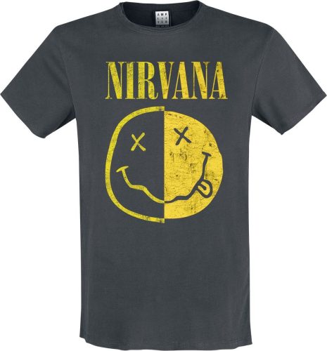 Nirvana Amplified Collection - Spliced Smiley Tričko charcoal