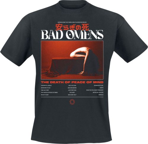 Bad Omens Tracklist Tričko černá