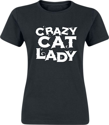 Tierisch Crazy Cat Lady Dámské tričko černá