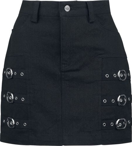 Black Premium by EMP Short Skirt with decorative Buckles Sukně černá
