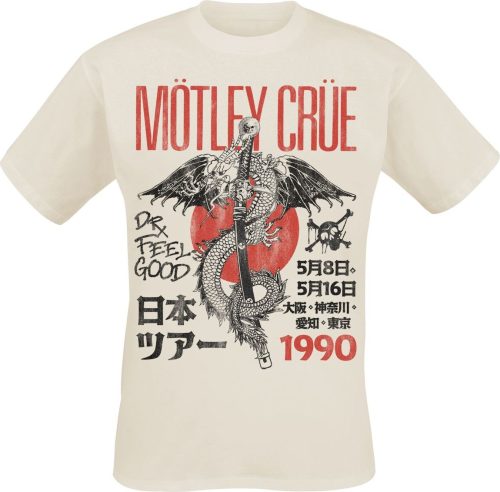 Mötley Crüe Japanese Dr. Feelgood Tour Tričko přírodní