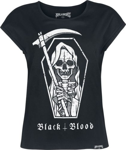 Black Blood by Gothicana Tričko s potiskem se smrtkou Dámské tričko černá