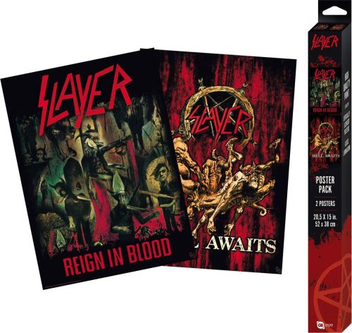 Slayer Set 2 Chibi Posters 52x38 Reign In Blood / Hell Awaits plakát vícebarevný