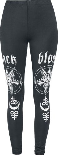 Black Blood by Gothicana Legíny s výrazným potiskem na noze Leginy černá
