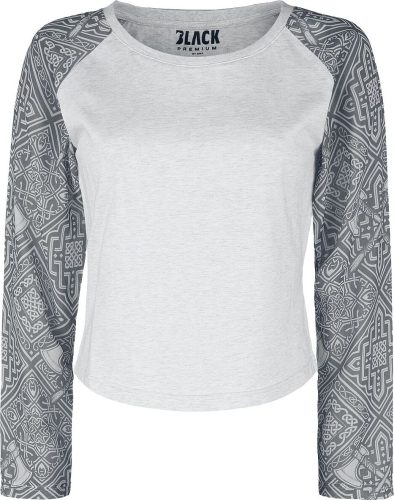 Black Premium by EMP Tričko s dlouhými rukávy v raglanovém stylu Dámské tričko s dlouhými rukávy skvrnitá světle šedá / tmavě šedá skvrnitá