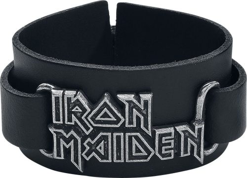 Iron Maiden Iron Maiden Logo Kožený náramek černá