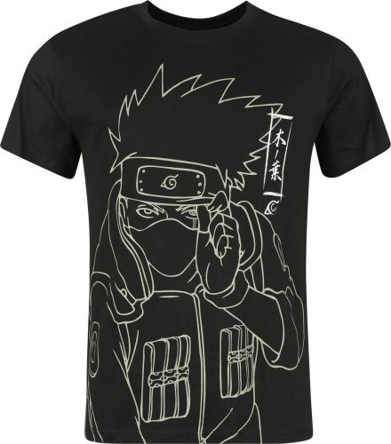 Naruto Shippuden - Kakashi Line Art Tričko černá