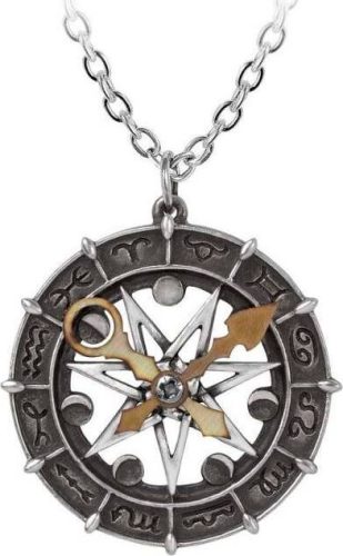 Alchemy Gothic Astro-lunial Compass Náhrdelník - řetízek zlatá/stríbrná