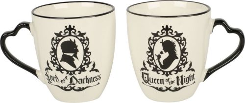 Alchemy England Queen of the Night and Lord of Darkness sada porcelánových šálku cerná/bílá