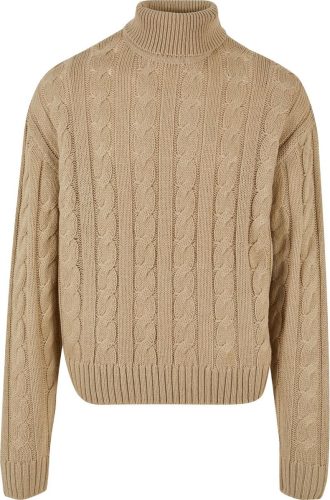Urban Classics Boxy Roll Neck Sweater Pletený svetr písková