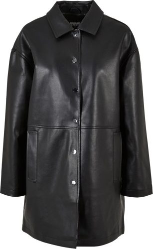 Urban Classics Ladies Faux Leather Coat Dámský kabát černá